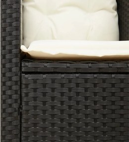 vidaXL Σετ Επίπλων Bistro 3 τεμ. Μαύρο Συνθ. Ρατάν/Ακακία + Μαξιλάρια