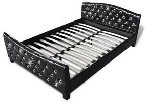 vidaXL Κρεβάτι Μαύρο 180 x 200 εκ. Δερματίνη με Στρώμα Αφρού Μνήμης