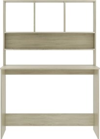 vidaXL Γραφείο με Ράφια Sonoma Δρυς 110x45x157 εκ. από Μοριοσανίδα