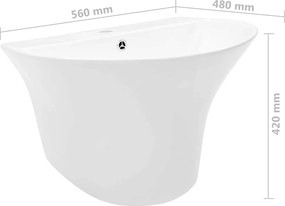 vidaXL Λεκάνη Λευκό 56 x 48 x 42 εκ. Γυαλιστερή Κεραμική