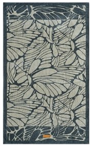 Πετσέτα Θαλάσσης Βελουτέ Rhodes Anthracite-Beige Kentia Beach 80x160cm 100% Cotton