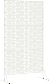 vidaXL Οθόνη Ιδιωτικότητας Λευκό 100 x 50 x 180 εκ. Ατσάλι