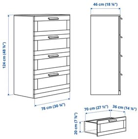 BRIMNES συρταριέρα με 4 συρτάρια 903.920.46