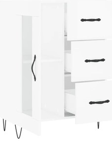 vidaXL Ντουλάπι Γυαλιστερό Λευκό 69,5x34x90 εκ. Επεξεργασμένο Ξύλο