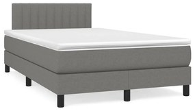 ΚΡΕΒΑΤΙ BOXSPRING ΜΕ ΣΤΡΩΜΑ ΣΚΟΥΡΟ ΓΚΡΙ 120X190 ΕΚ ΥΦΑΣΜΑΤΙΝΟ 3269738