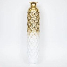 Βάζο Επιδαπέδιο Μεταλλικό 752-22013 18x18x86.5cm Gold-White Estheti Home Μέταλλο