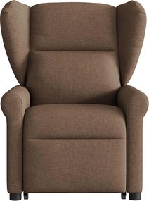 vidaXL Πολυθρόνα Μασάζ Ανακλινόμενη με Ανύψωση Καφέ Υφασμάτινη