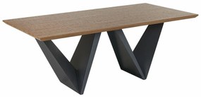 Τραπέζι Berwyn 1042, Μαύρο, Σκούρο ξύλο, 75x100x200cm, 64 kg, Ινοσανίδες μέσης πυκνότητας, Μέταλλο | Epipla1.gr