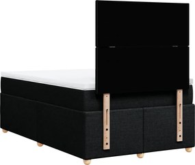 vidaXL Κρεβάτι Boxspring με Στρώμα Μαύρο 120x190 εκ. Υφασμάτινο