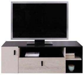 Τραπέζι Tv Omaha H109, Μαύρο, Beige, Δρυς, Ο αριθμός των θυρών: 1, Αριθμός συρταριών: 1, 120x40x50cm, 32 kg | Epipla1.gr