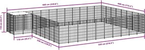 vidaXL Σπιτάκι Σκύλου Ασημί 25,41 μ² Ατσάλινο