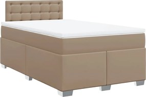 vidaXL Κρεβάτι Boxspring με Στρώμα Καπουτσίνο 120x190εκ.από Συνθ.Δέρμα