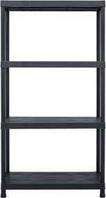 vidaXL Ραφιέρες 5 τεμ. Μαύρες 60 x 30 x 138 εκ. Πλαστικές