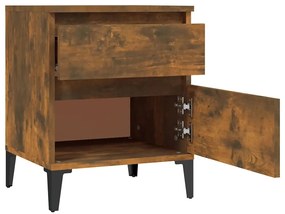 vidaXL Κομοδίνο Καπνιστή Δρυς 40x35x50 εκ.