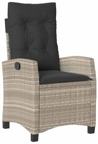 vidaXL Σέτ φαγητού για κήπο 7 pcs Ανοιχτό γκρι συνθετικό ρατάν