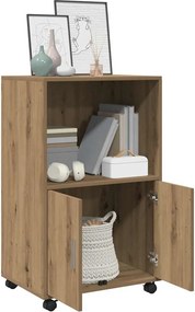 vidaXL Ντουλάπι Τροχήλατο Αρτισιανή Δρυς 55x40x91 εκ. από Επεξ. Ξύλο