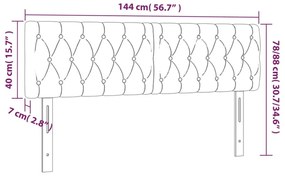 Κεφαλάρι Κρεβατιού LED Σκούρο Πράσινο 144x7x78/88 εκ. Βελούδινο - Πράσινο