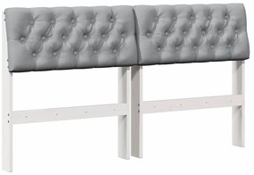 vidaXL Ταπετσαρισμένο κεφαλάρι Ανοιχτό γκρι 135 cm