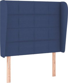 vidaXL Κρεβάτι Boxspring με Στρώμα Μπλε 80x200 εκ. Υφασμάτινο