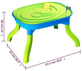 Παιδικό Τραπέζι με Άμμο &amp; Νερό 67,5x52x38 εκ. Πολυπροπυλένιο - Μπλε