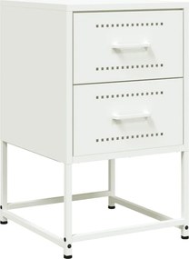 vidaXL Κομοδίνο Λευκό 36x39x60,5 εκ. από Χάλυβα