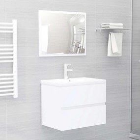 vidaXL Σετ Επίπλων Μπάνιου 2 Τεμαχίων Λευκό από Επεξεργασμένο Ξύλο
