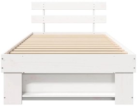 vidaXL Σκελετός Κρεβατιού Λευκό 100 x 200 cm Στερεά ξυλεία πεύκου