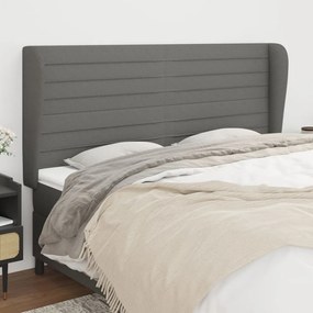 Κεφαλάρι με Πτερύγια Σκούρο Γκρι 163x23x118/128 εκ. Υφασμάτινο 3118103