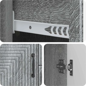 vidaXL Πλαϊνό γραφείο με συρτάρι Γκρι Sonoma 89 x 34,5 x 60 εκ.