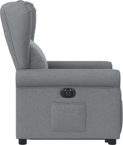 vidaXL Πολυθρόνα Ηλεκ. Ανακλινόμενη Ανύψωση Αν. Γκρι Υφασμάτινη