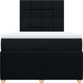 vidaXL Κρεβάτι Boxspring με Στρώμα Μαύρο 120x200 εκ. Υφασμάτινο