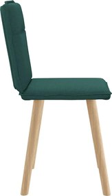vidaXL Καρέκλες Τραπεζαρίας 2 τεμ. Σκούρο Πράσινο Υφασμάτινες
