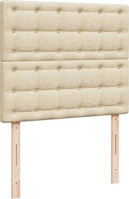vidaXL Κρεβάτι Boxspring με Στρώμα Κρεμ 120x200 εκ. Υφασμάτινο