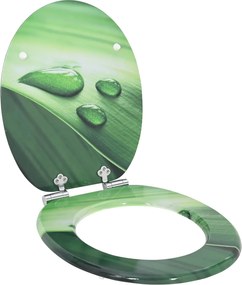 vidaXL Μαλακή κλειστή λεκάνη Πράσινη Σταγόνα 44 x 38 εκ. Πίνακας MDF