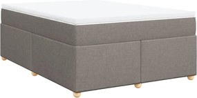 vidaXL Κρεβάτι Boxspring με Στρώμα Taupe 160x200 εκ. Υφασμάτινο