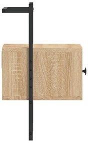 vidaXL Κομοδίνα Επιτοίχια 2 τεμ. Sonoma Δρυς 35x30x51 εκ Επεξεργ. Ξύλο