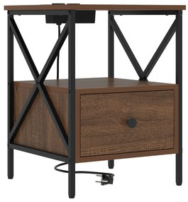 vidaXL Κομοδίνο Καφέ δρυς 41.5 x 40.5 x 55 εκ. Επεξεργασμένο ξύλο