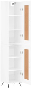 vidaXL Ντουλάπι Γυαλ. Λευκό 34,5 x 34 x 180 εκ. από Επεξεργασμένο Ξύλο