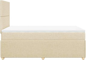 vidaXL Κρεβάτι Boxspring με Στρώμα Κρεμ 120x200 εκ. Υφασμάτινο