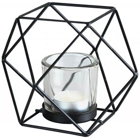 Βάση Ρεσώ Polygon M 12x12,2x12cm Black Kleine Wolke Μέταλλο,Γυαλί