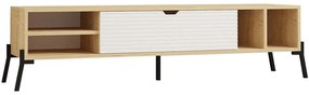 Έπιπλο Τηλεόρασης Ponza 835PUQ3080 160x40x36cm Oak-White