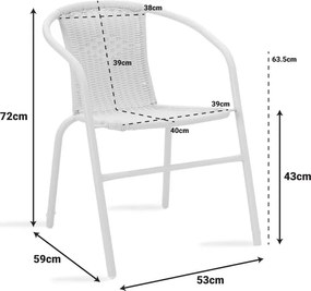 Πολυθρόνα Obbi pakoworld μέταλλο-pe καφέ 53x59x72εκ