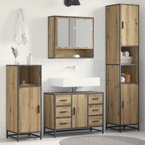 vidaXL Σετ Επίπλων Μπάνιου 3 pcs Artisan Oak Επεξεργασμένο ξύλο