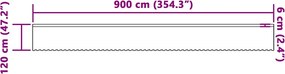 vidaXL Κουρτίνα Δαντέλας με κουρτίνες Λευκό 120 x 900 εκ Πολυεστέρας