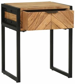 vidaXL Κομοδίνο με συρτάρι Καφέ 40 x 35 x 50 εκ. Μασίφ ξύλο ακακίας