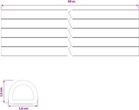 vidaXL Αυτοκόλλητη σφραγίδα παραθύρου Λευκό 14 x 12 mm 50 μ EPDM αφρός