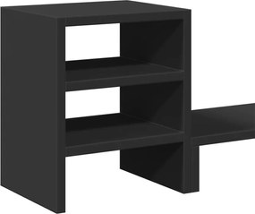 vidaXL Βάση Οθόνης με Organiser Γραφείου Μαύρη από Επεξεργασμένο Ξύλο