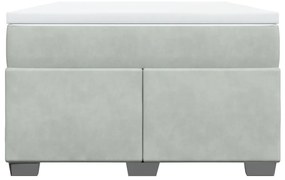 vidaXL Κρεβάτι Boxspring με Στρώμα Ανοιχτό Γκρι 120x190 εκ. Βελούδινο