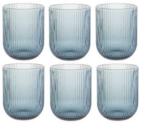 Σετ ποτηριών DKD Home Decor Μπλε Κρυστάλλινο 240 ml (x6)