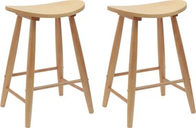 vidaXL Καρέκλες φαγητού 2 pcs Φυσικό 46 x 37 x 63 εκ